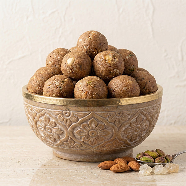 Golden Gond Laddus | Traditional Energy Bites | Mewa Rituals