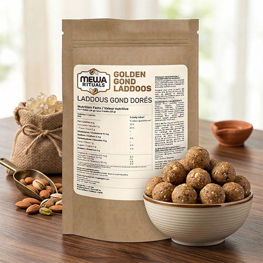 Golden Gond Laddus | Traditional Energy Bites | Mewa Rituals