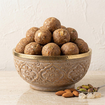 Golden Gond Laddus | Traditional Energy Bites | Mewa Rituals